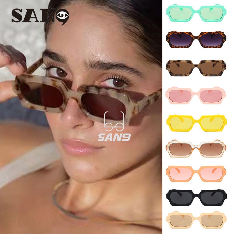 【Support wholesale】COD (San9) Ins Ffashion polygonal small frame sunglasses 2021 personality retro s