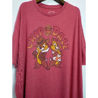 เสื้อยืด มือสอง ลายการ์ตูน chip and dale อก 52 ยาว 31