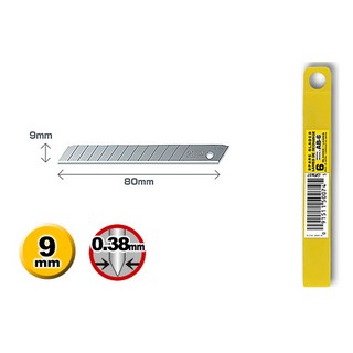 ใบคัตเตอร์ OLFA รุ่น AB-6/10 (ใบมาตรฐาน 80 มม.แหลม 45 องศา)