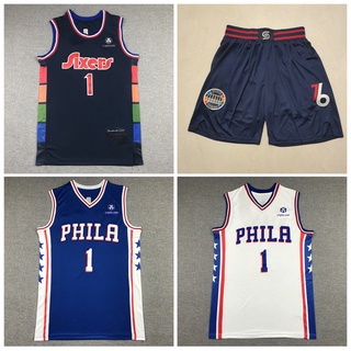 เสื้อกีฬาแขนสั้น ปักลาย Philadelphia 76ers 1 Harden Jersey รุ่นครบรอบ 75 ปี 2022
