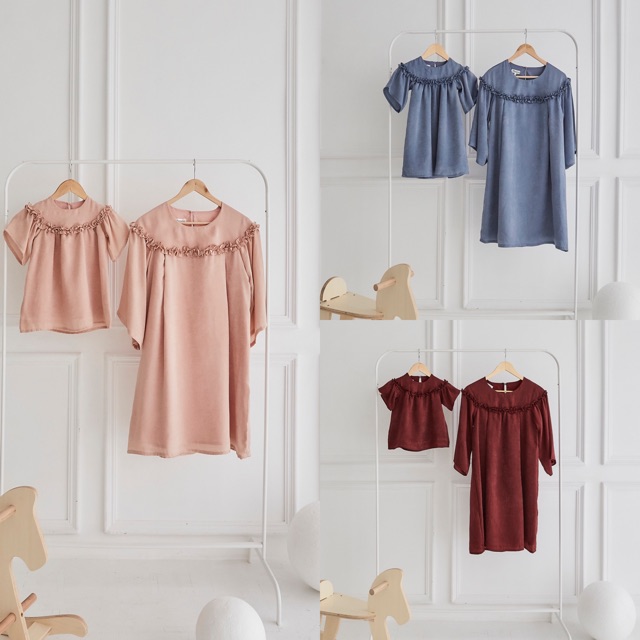 Minirin M26 Satin-finish dress เด็ก ชุดเด็ก ชุดคู่แม่ลูก ***เฉพาะของลูก**
