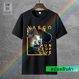 เสื้อยืดผ้าฝ้ายเสื้อยืด ลาย Uomo Vasco Rossi Tour Olimpico Roma ไม่หยุดL XL  XXL 3XL