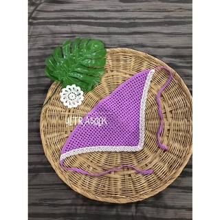 36(พร้อมส่ง) ผ้าโพกหัวไหมพรมโคเชต์ถักมือปราณีตทุกชิ้นhandmadeแนววินเทจ🧶🌈