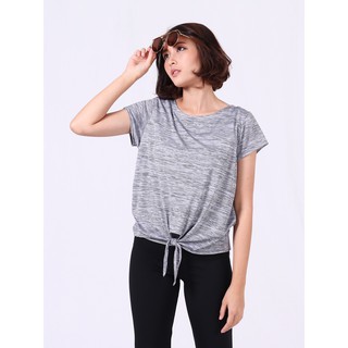 เสื้อสปอร์ตผูกด้านหน้าลายมิลานซ์ รุ่น Grainne Front Knot Top รหัสสินค้า D-SPT-004