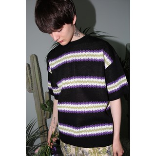 MISTER CHILD - ZIGZAG KNIT T-SHIRTS BLACK