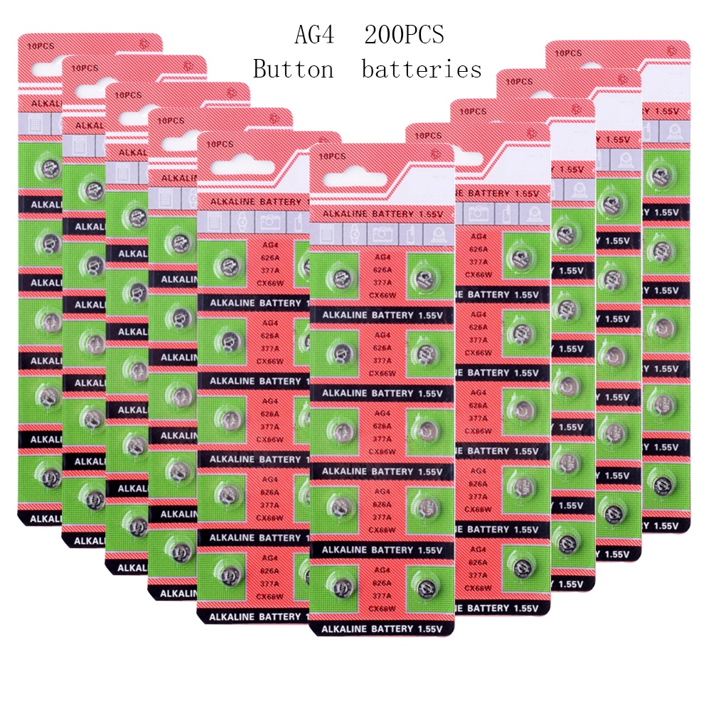 Cheap Sale AG4 200pcs 50mAh AG 4 100% Original 377 SR 626 SW 626 SR 626 V 377 1.55V Watch Battery Bu