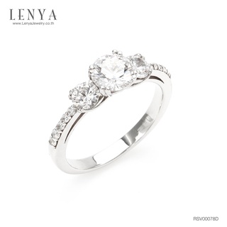 Lenya Jewelry แหวน ETERNAL ประดับ SWAROVSKI ZIRCONIA ตัวเรือนเงินแท้ชุบทองคำขาว