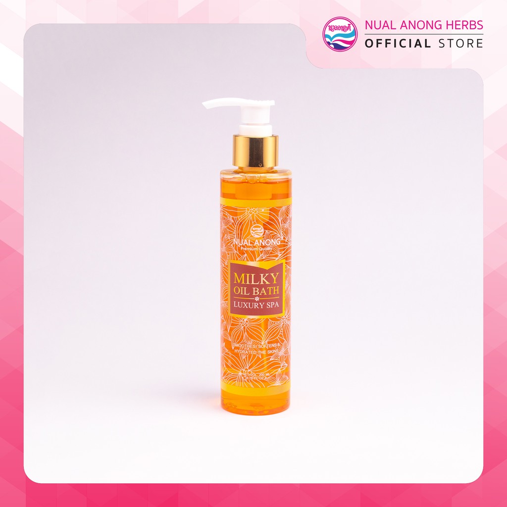 น้ำนมบำรุงผิว นวลอนงค์ 200 มล. Nualanong Milky Oil Bath