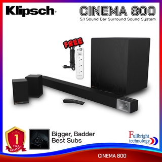 Klipsch Cinema 800 5.1 Sound Bar Surround Sound System ลำโพงโฮมเธียเตอร์ รองรับระบบเสียง 5.1 Ch รับประกันศูนย์ไทย 1 ปี แถมฟรี! ปลั๊กไฟ 1 ตัว