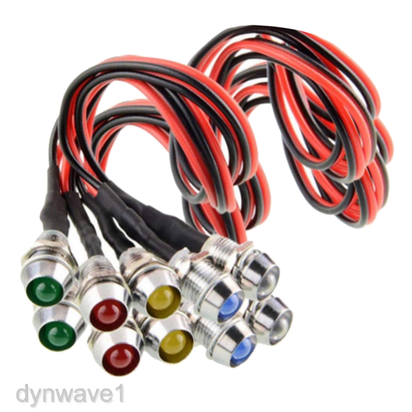 10x 12V Led Panel Indicator Lights Lamp Pilot Dash Directional