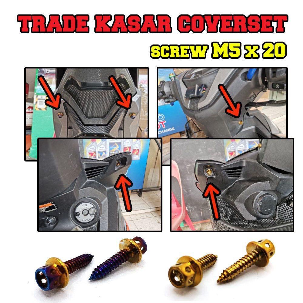 YAMAHA BODY COVER SCREW M5X20 TITANIUM BODY COVER SCREW M5 COVERSET SCREW TITANIUM GOLD Y15ZR LC135 