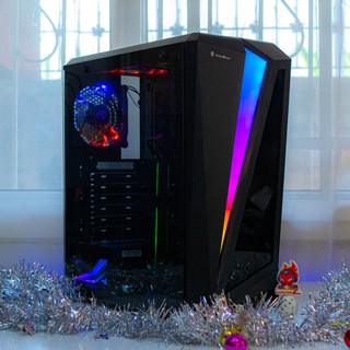 🌈G10 KK ATX TG Tempered Glass Case Tsunami  RGB ไฟ RGB สวยงามมีกระจกแข็งแรง(เคสเปล่า ฝากระจก แถมพัดลม)