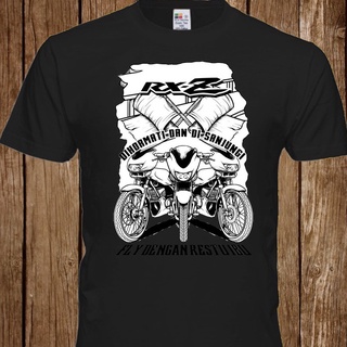 เสื้อยืดลําลอง ผ้าฝ้าย 100% แขนสั้น คอกลม พิมพ์ลาย Yamaha RXZ Racing Motorcycle Motorbike สีดํา พลัสไซซ์ XS-XXXL สําหรับผู้ชาย ของขวัญวันเกิด