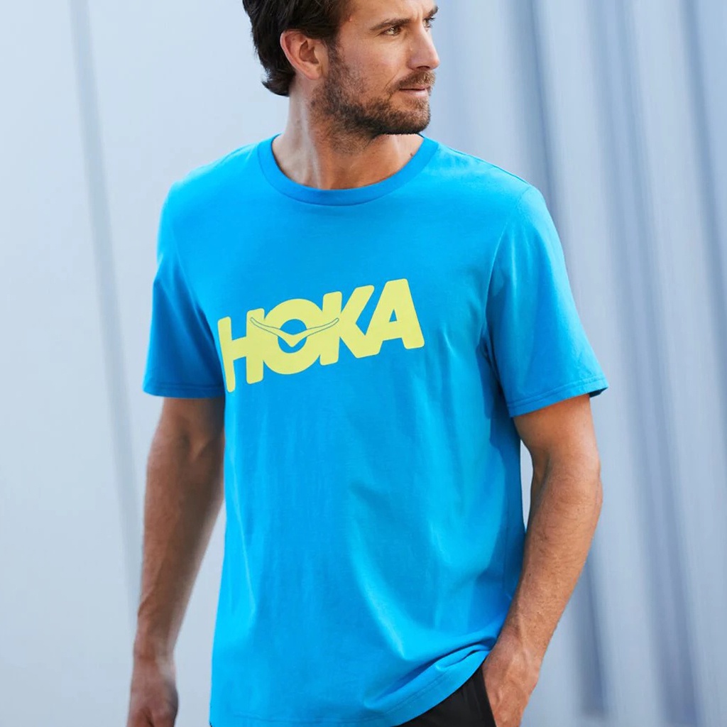 เสื้อยืดเสื้อกีฬาแขนสั้น Hoka One Mens Brand Tee