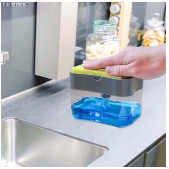 จัดส่งเฉพาะจุด จัดส่งในกรุงเทพฯที่วางสก๊อตไบรท์ กดน้ำยาล้างจานได้ในตัว 2 in 1 กล่องน้ำยาล้างจาน (คละสีเทา/ดำ) พร้อม ฟองน