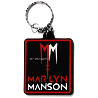 MARILYN MANSON พวงกุญแจ ยาง เท่ๆ มาริลีน แมนสัน ร็อค พังค์ เมทัล MMS324