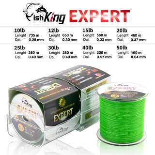 สายเอ็นโหลด สายเอ็นตกปลา Fishking รุ่น Expert สีเขียว มีให้เลือก 7 ขนาด เหนียว นุ่ม ลื่น ไม่สดุดมือ จมน้ำไว