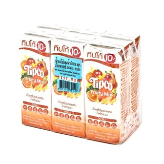 ทิปโก้ ฟรุ๊ตตี้ มิกซ์ สูตร ผักรวม ขนาด 225 มิลลิลิตร แพ็ค x 6 กล่อง Tipco Fruity Mix, Mixed Vegetable Formula, Size 225