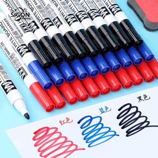 ปากกาไวท์บอร์ดลบได้ ปลอดสารพิษ จุของได้เยอะ สีแดง สีฟ้า และสีดํา สําหรับเด็ก