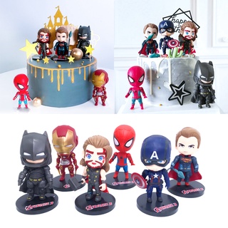 6 ชิ้น/เซ็ต Iron Man Batman Spiderman Marvel The Avengers Ju…