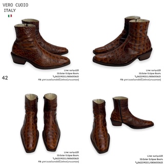 บูทวินเทจ VERO CUOIO Boots/Vero Cuoio men Leather Brown Boots Made In Italy หนังเเท้ งานอิตาลี