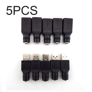 อะแดปเตอร์ซ็อกเก็ตแจ็คเชื่อมต่อ 5V DC 5.5 มม. 2.1 มม. DC เป็น USB 2.0 Type A ตัวผู้ ตัวเมีย สําหรับแล็ปท็อป DIY 5 ชิ้น