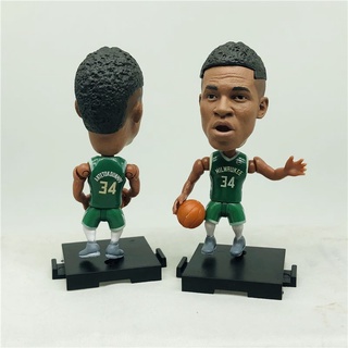 ตุ๊กตาบาสเก็ตบอล NBA Milwaukee Bucks Player 34 Giannis Antetokounmpo สีเขียว