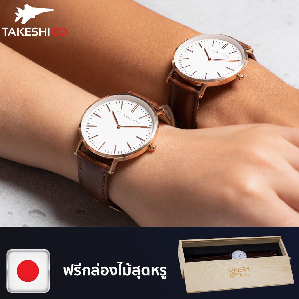 รับประกันศูนย์ 1 ปี - แพ็คคู่ TAKESHI VICTORY TK07XW Japanese Drive Watch นาฬิกา นาฬิกาข้อมือ ผู้ชาย ผู้หญิง dot time