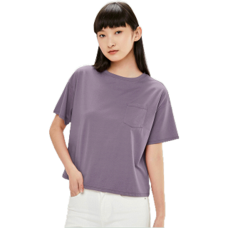 GIORDANO เสื้อยืดผู้หญิง ทรงหลวม Women