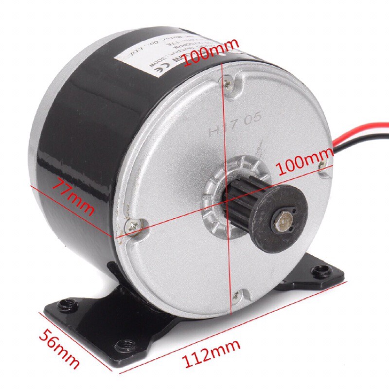 มอเตอร์ไฟฟ้า 300 w 24v dc brushed 2750 rpm สําหรับ e bike scooter go kart my 1016
