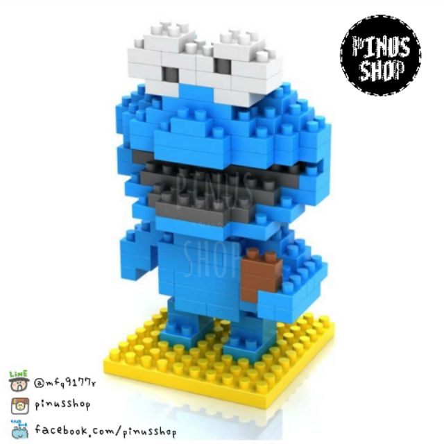 Lego nano blocks Cookie Monster Size M (Sesame Street) เลโก้นาโน คุกกี้มอนสเตอร์
