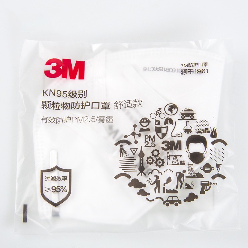 ▫◊✒แบบกล่อง 15 ชิ้น หน้ากาก 3M 9501V มีวาล์ว หน้ากาก KN95