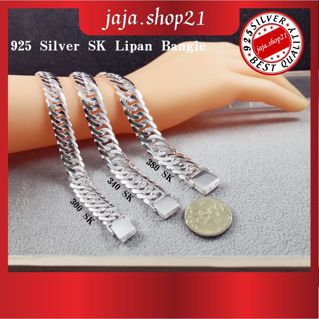 | 925 Silver 300/340/380 SK Lipan กําไลข้อมือสําหรับผู้ชาย | Gelang Tangan Lelaki SK Lipan กําไลข้อม