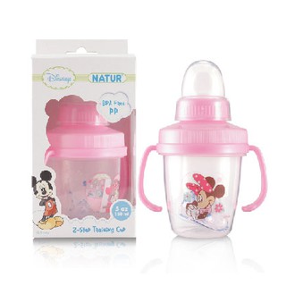 ถ้วยหัดดื่ม Minnie Mouse คละลาย สำหรับเด็ก 2 ช่วงวัย (2-Step Training Cup) สีชมพู