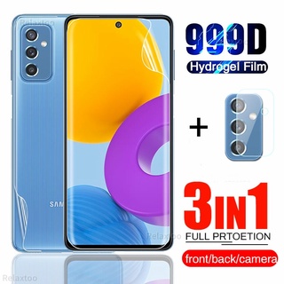 3in1 ฟิล์มนิรภัยไฮโดรเจล กันรอยหน้าจอ สำหรับ Hydrogel Film For Samsung Galaxy M52 5G M62 M32 M21s M01 M31s M10 M11 M30s M21 M31 M51 M02 M12 M22 4G Back Camera Lens Screen Protector Film For Samsung M 52 5G Not Tempered Glass