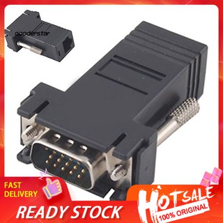 ✾Rxsc✾ชุดอะแดปเตอร์สายเคเบิ้ลเครือข่าย VGA Extender Male to LAN CAT5 CAT6 RJ45 Female