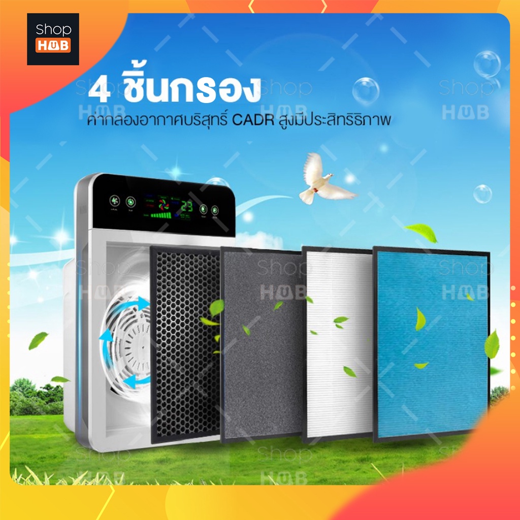 แผ่นกรอง AVALON รุ่น ISO004 แผ่นกรองเครื่องฟอกอากาศ  กรอง4ชั้น กรองฝุ่น กรองแพ้อากาศ HEPA, 30cm x กว้าง 24.5cm x หนา 2.5 ราคา ถูกที่สุด ดีลบีเคเค แกลเลอรีภาพที่ 2