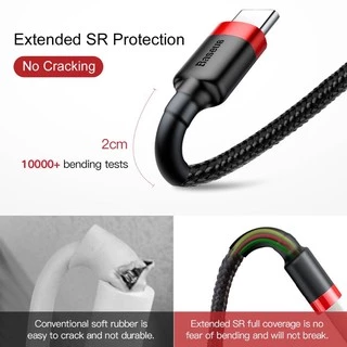 Baseus Cafule สายชาร์จ 3.0A USB to Type-C สายไนลอนถัก ทนทาน ชาร์จเร็ว Fast Charge สำหรับ โทรศัพท์มือถือ แอนดรอยด์