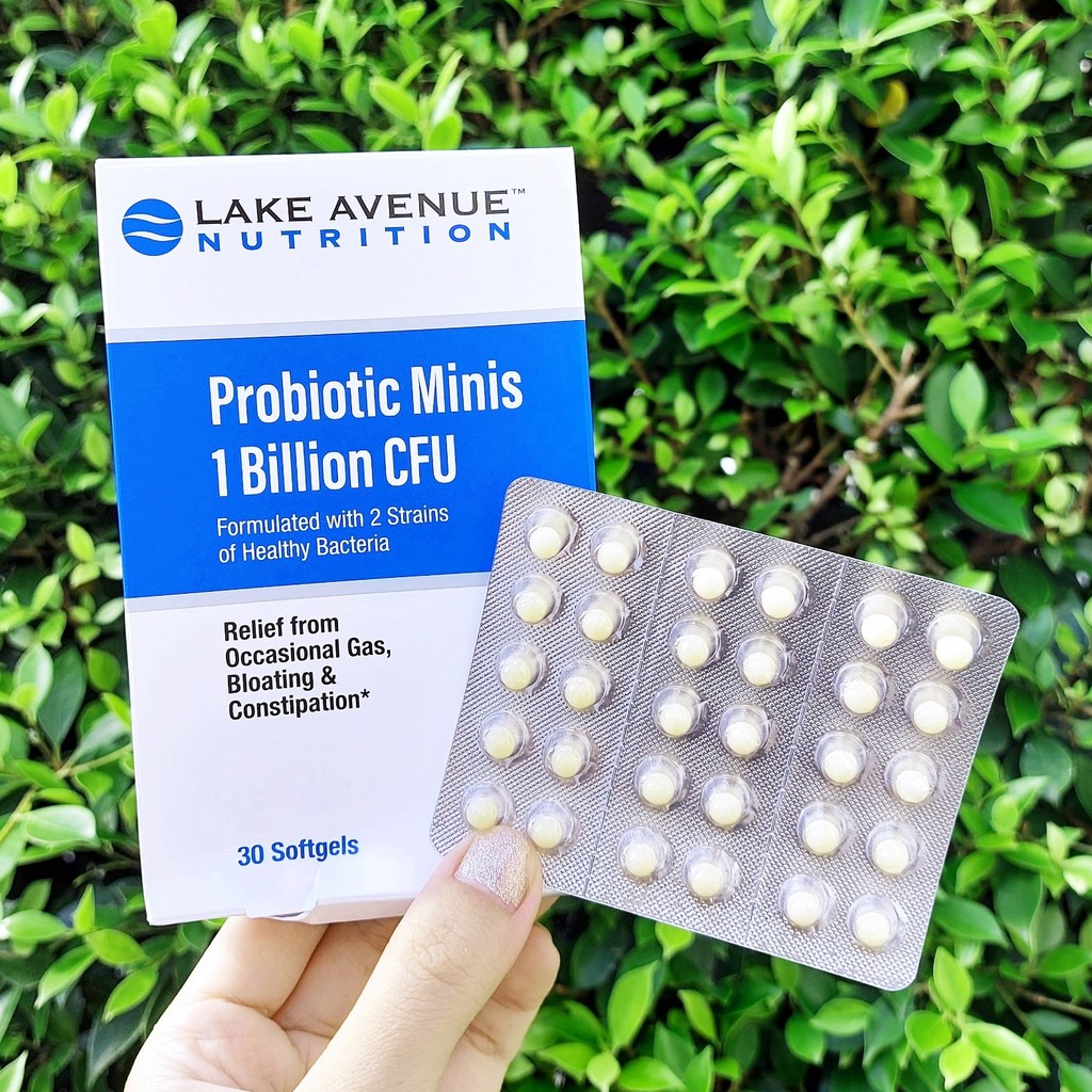 65% Sale!! EXP.10/2025 โปรไบโอติก Probiotic Minis 2 Strains,1 Billion CFU 30 Softgels (Lake Avenue N