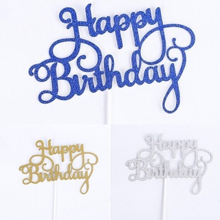 【AG】1Pc Happy Birthday Dessert Cake Topper Inserted Card Party Favors Decoration