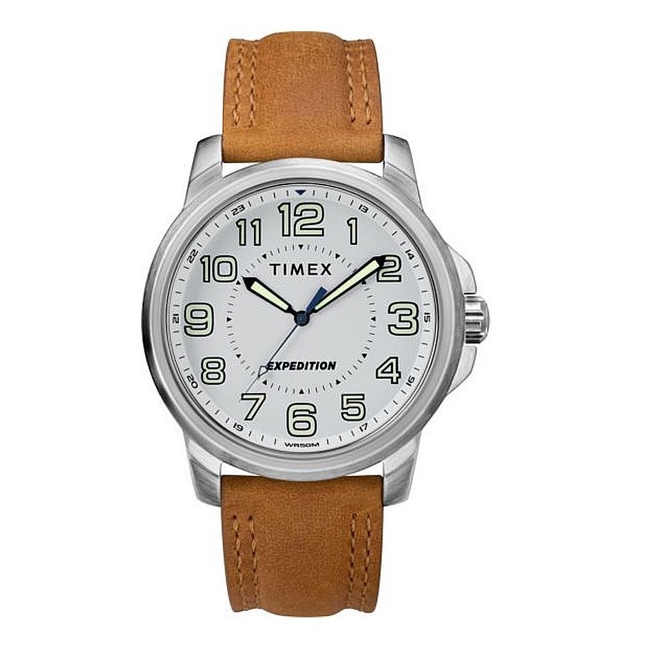 Timex TW4B16400 EXPEDITION METAL WHITE  นาฬิกาข้อมือผู้ชาย สีน้ำตาล สายหนัง หน้าปัด 40 มม.