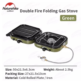 Naturehike Double Fire Folding Gas Stove เตาแก๊ส+เตาย่าง 2in1 2หัวในตัวเดียว