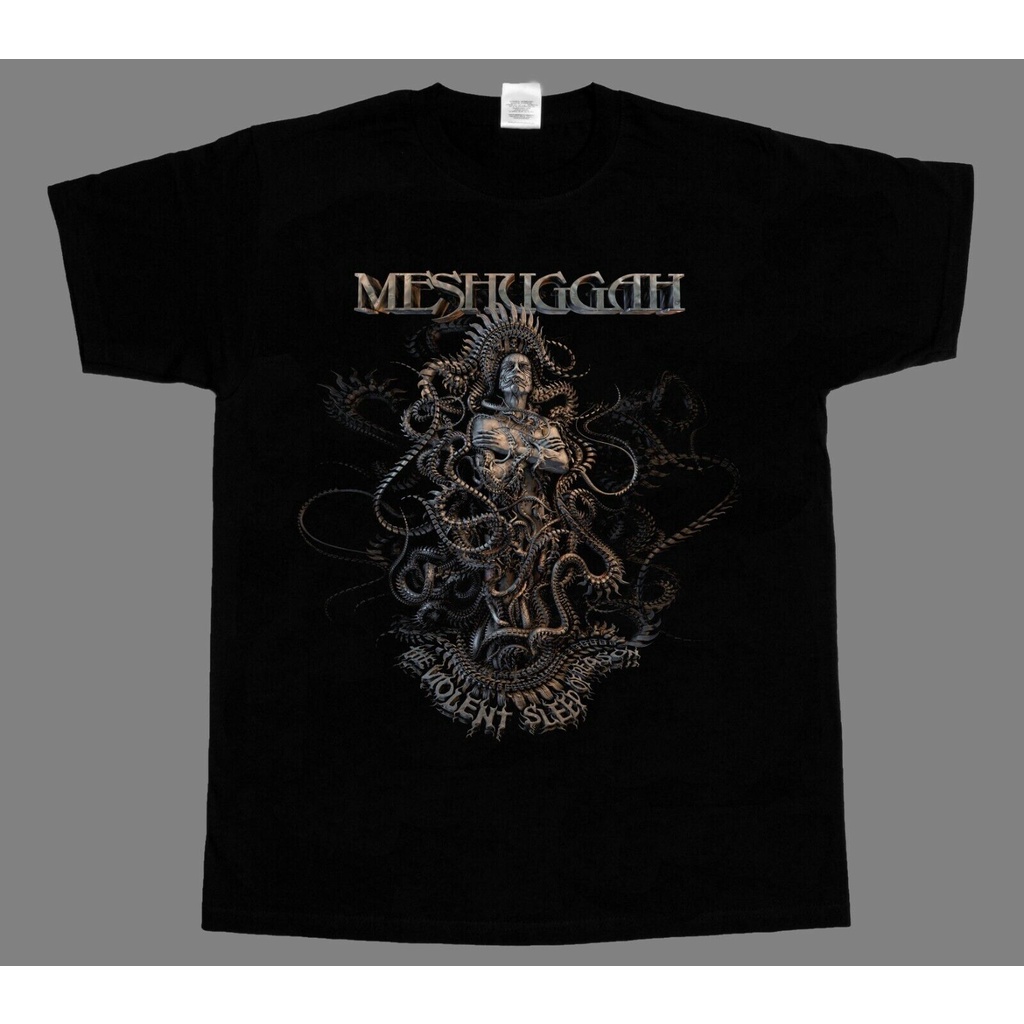 เสื้อยืดสีพื้น - Meshuggah การนอนหลับที่รุนแรงของเหตุผลใหม่เสื้อยืดสีดํา