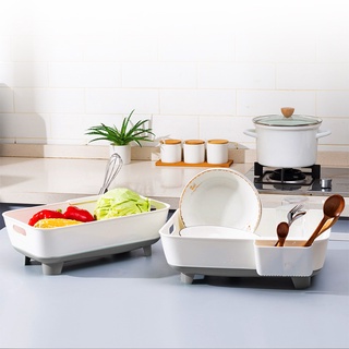 LOCAUPIN Kitchen Dish Drying Rack Multifunction Draining Tray Washing Basket with Utensil Holder