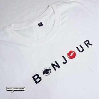 "Bonjour" เสื้อยืดสกรีน สวมใส่สบาย