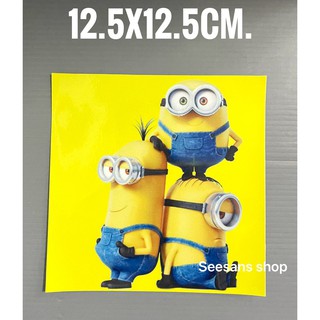 สติกเกอร์สูญกาศ ติดแผ่นป้ายภาษี พรบ. รถยนต์ ลาย#minions