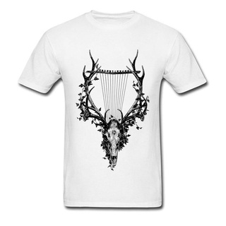 [S-5XL] เสื้อยืดแขนสั้น คอกลม ผ้าฝ้าย พิมพ์ลายกวาง DEER HARP สไตล์ฮิปฮอป แฟชั่นฤดูร้อน สําหรับผู้ชาย