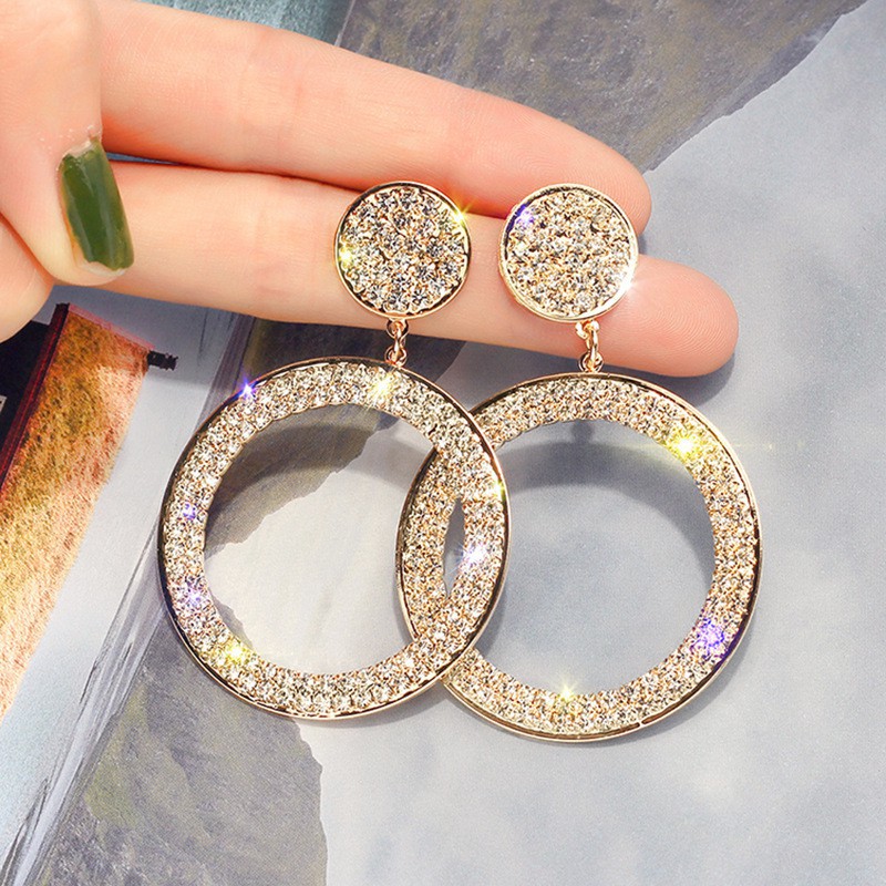 Womens Cute Lovely Small Ring Purple Sequins Dangle Drop Hookie Hook Earrings