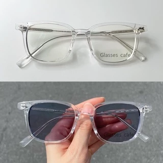 แว่นสายตาสั้นบลูออโต้ กรองแสงสีฟ้า+ออกแดดปรับสี กรอบเยลลี่ (8107B)