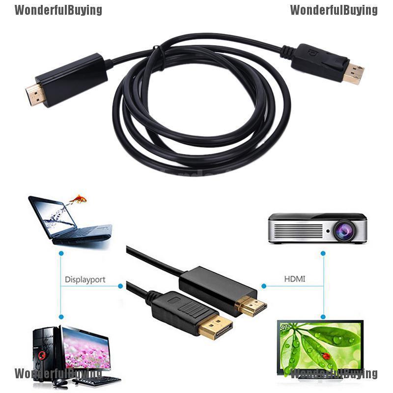 อะแดปเตอร์สายเคเบิ้ล พอร์ตแสดงผล DP เป็น HDMI ตัวผู้ เป็นตัวผู้